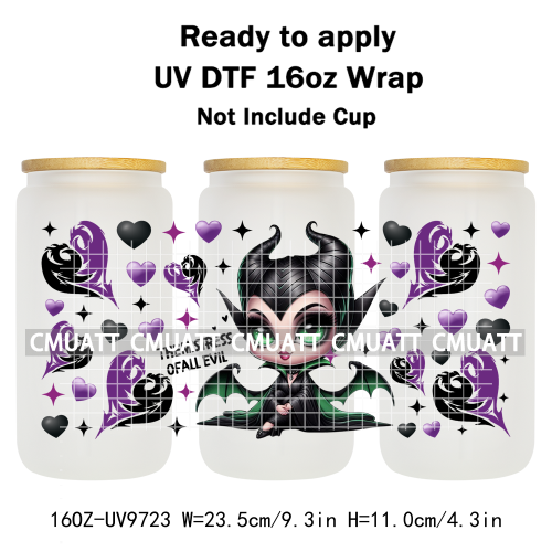 Witch 16oz UV DTF Cup Wrap Transfers Stickers Libbey Glass Mugs Can Beer DIY Customized Selfadhesive Stickers