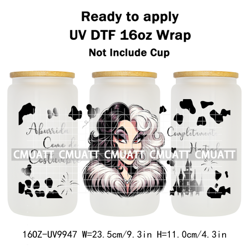 Witch 16oz UV DTF Cup Wrap Transfers Stickers Libbey Glass Mugs Can Beer DIY Customized Selfadhesive Stickers