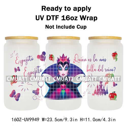 Witch 16oz UV DTF Cup Wrap Transfers Stickers Libbey Glass Mugs Can Beer DIY Customized Selfadhesive Stickers