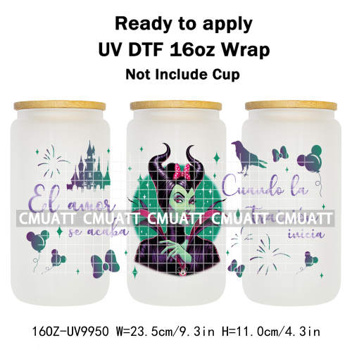 Witch 16oz UV DTF Cup Wrap Transfers Stickers Libbey Glass Mugs Can Beer DIY Customized Selfadhesive Stickers