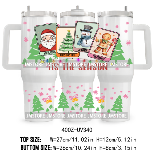 Retro Green Guy Merry Christmas Tis The Season UV DTF 40OZ Tumbler Wrap Ready To Apply Good Quality Waterproof Transfer Stickers