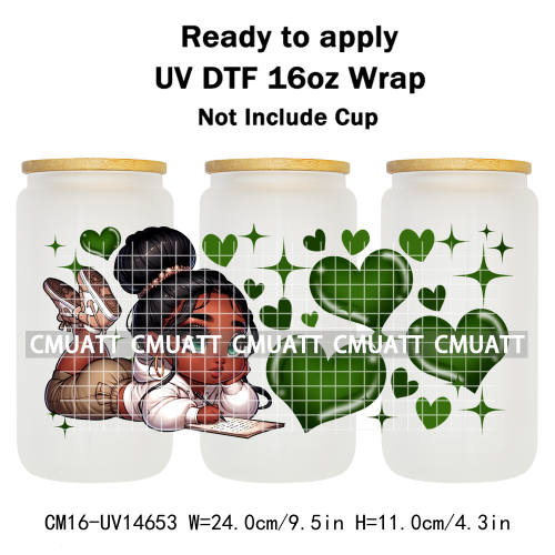 UV DTF Cup Wraps 16OZ Wholesale Custom Bulk Waterproof Cartoon Lovely Princess Design For DIY Craft Mug Glass