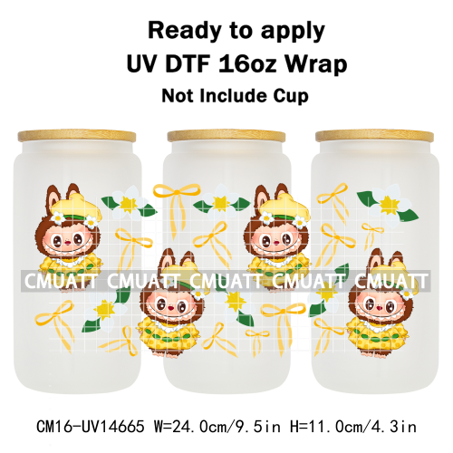 UV DTF Cup Wraps 16OZ Wholesale Custom Bulk Waterproof Cartoon Cute Monster Coquette Bow DIY Craft Mug Glass