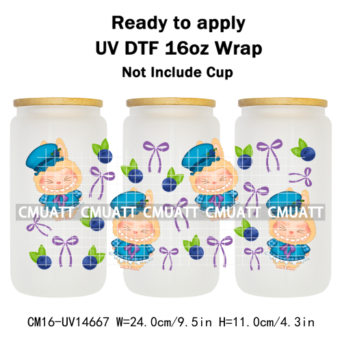 UV DTF Cup Wraps 16OZ Wholesale Custom Bulk Waterproof Cartoon Cute Monster Coquette Bow DIY Craft Mug Glass
