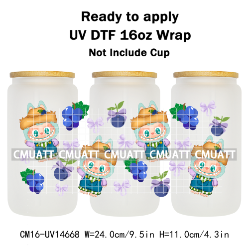 UV DTF Cup Wraps 16OZ Wholesale Custom Bulk Waterproof Cartoon Cute Monster Coquette Bow DIY Craft Mug Glass