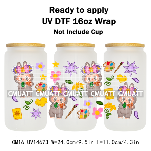 UV DTF Cup Wraps 16OZ Wholesale Custom Bulk Waterproof Cartoon Cute Monster Coquette Bow DIY Craft Mug Glass
