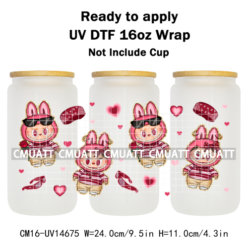 UV DTF Cup Wraps 16OZ Wholesale Custom Bulk Waterproof Cartoon Cute Monster Coquette Bow DIY Craft Mug Glass