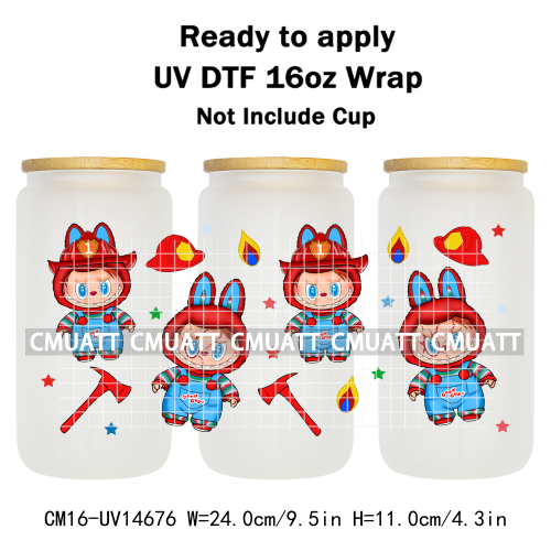 UV DTF Cup Wraps 16OZ Wholesale Custom Bulk Waterproof Cartoon Cute Monster Coquette Bow DIY Craft Mug Glass