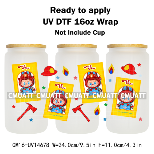 UV DTF Cup Wraps 16OZ Wholesale Custom Bulk Waterproof Cartoon Cute Monster Coquette Bow DIY Craft Mug Glass