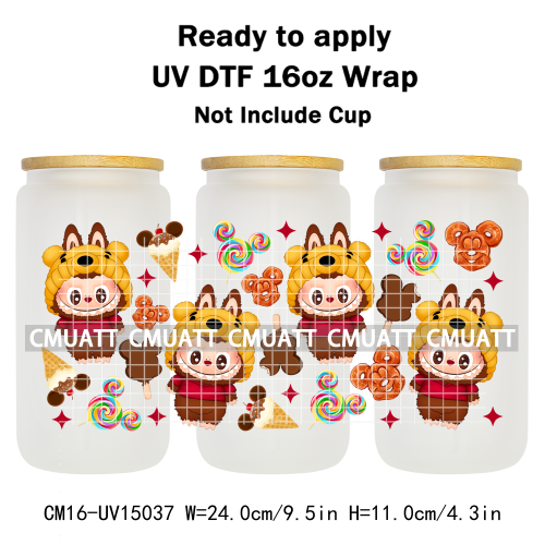 UV DTF Cup Wraps 16OZ Wholesale Custom Bulk Waterproof Cartoon Cute Monster Transfer Designs For Mug Glass
