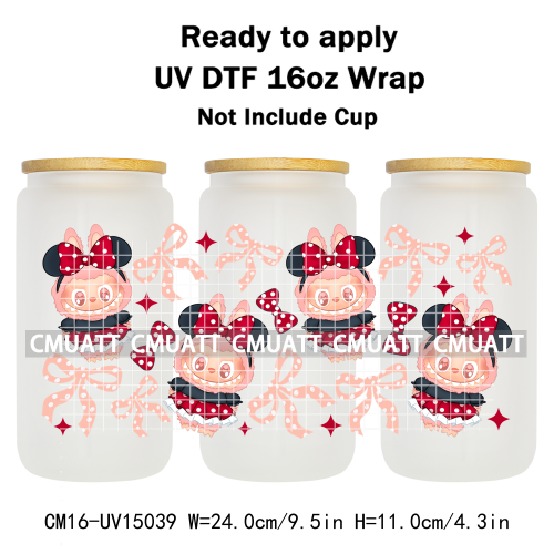 UV DTF Cup Wraps 16OZ Wholesale Custom Bulk Waterproof Cartoon Cute Monster Transfer Designs For Mug Glass