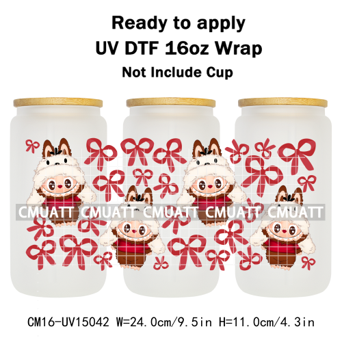 UV DTF Cup Wraps 16OZ Wholesale Custom Bulk Waterproof Cartoon Cute Monster Transfer Designs For Mug Glass