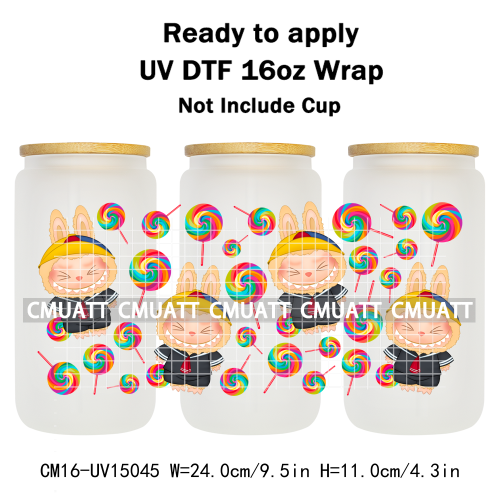 UV DTF Cup Wraps 16OZ Wholesale Custom Bulk Waterproof Cartoon Cute Monster Transfer Designs For Mug Glass