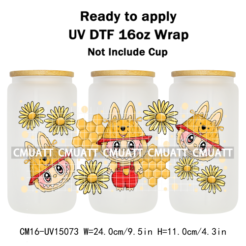 UV DTF Cup Wraps 16OZ Wholesale Custom Bulk Waterproof Cartoon Cute Monster Coquette Bow DIY Craft Mug Glass
