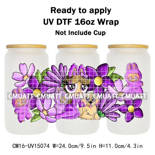 UV DTF Cup Wraps 16OZ Wholesale Custom Bulk Waterproof Cartoon Cute Monster Coquette Bow DIY Craft Mug Glass