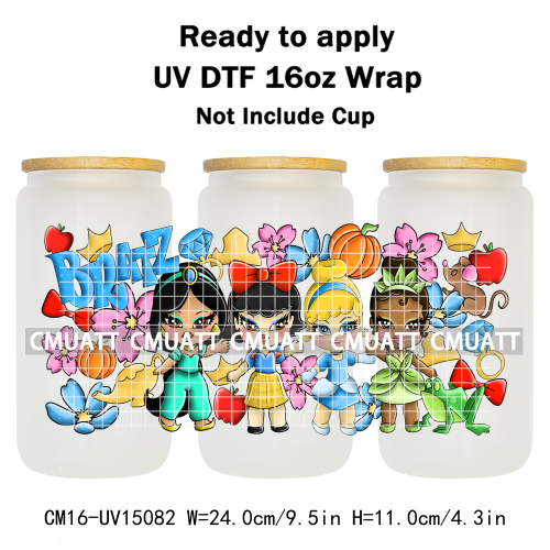 UV DTF Cup Wraps Wholesale Custom Bulk Waterproof Cartoon Cat Pink Designs For Mugs Bottle 16oz Glass DIY