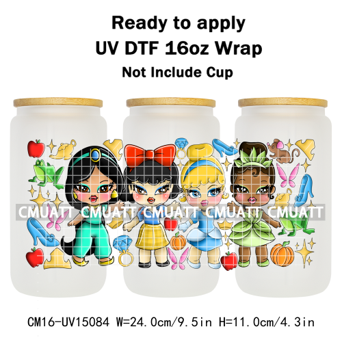 UV DTF Cup Wraps Wholesale Custom Bulk Waterproof Cartoon Cat Pink Designs For Mugs Bottle 16oz Glass DIY