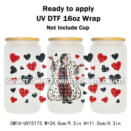 UV DTF Cup Wraps Wholesale Custom Bulk Waterproof Cartoon Witch Designs For Mugs Bottle 16oz Glass Printing
