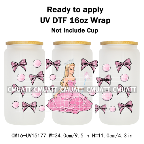 UV DTF Cup Wraps Wholesale Custom Bulk Waterproof Cartoon Witch Designs For Mugs Bottle 16oz Glass Printing