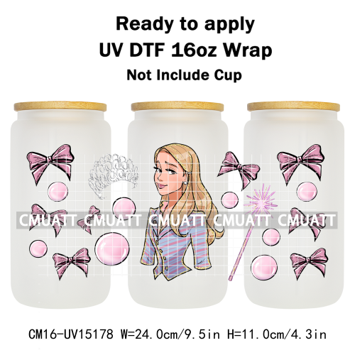 UV DTF Cup Wraps Wholesale Custom Bulk Waterproof Cartoon Witch Designs For Mugs Bottle 16oz Glass Printing