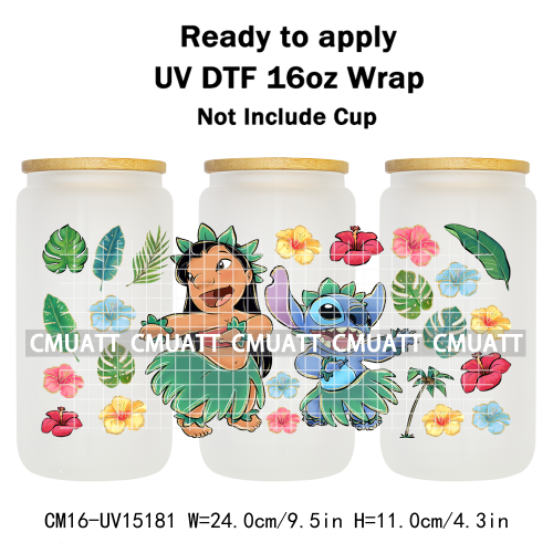 UV DTF Cup Wraps Wholesale Custom Bulk Waterproof Cartoon Cat Pink Designs For Mugs Bottle 16oz Glass DIY