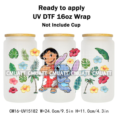 UV DTF Cup Wraps Wholesale Custom Bulk Waterproof Cartoon Cat Pink Designs For Mugs Bottle 16oz Glass DIY