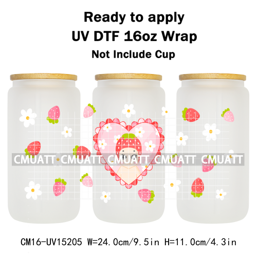 UV DTF Cup Wraps Wholesale Custom Bulk Waterproof Cartoon Cat Pink Designs For Mugs Bottle 16oz Glass DIY