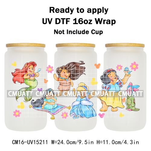 UV DTF Cup Wraps Wholesale Custom Bulk Waterproof Cartoon Cat Pink Designs For Mugs Bottle 16oz Glass DIY