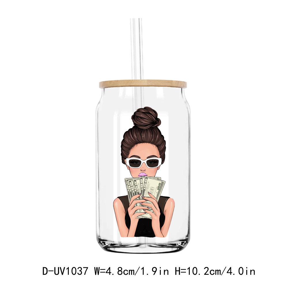 Summer Sunglass Girl Make Money UV DTF Sticker Decals