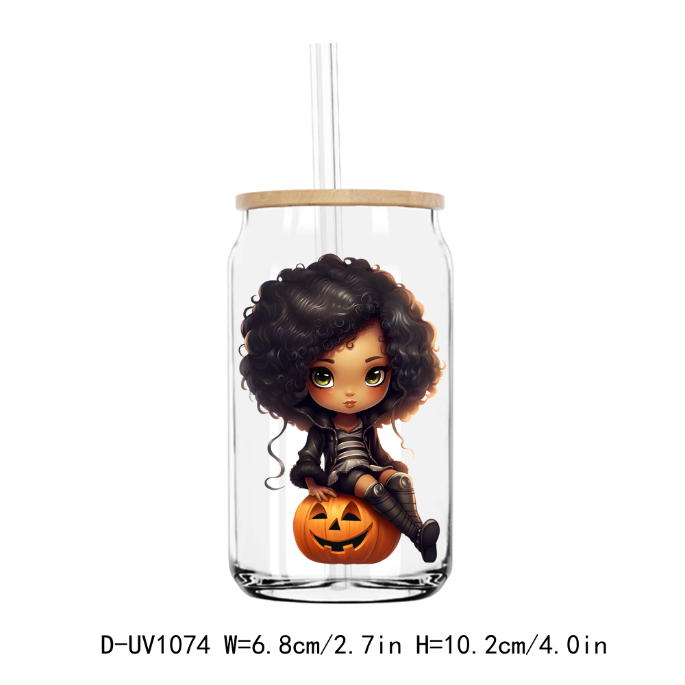 Halloween Afro Girl UV DTF Stickers Decals