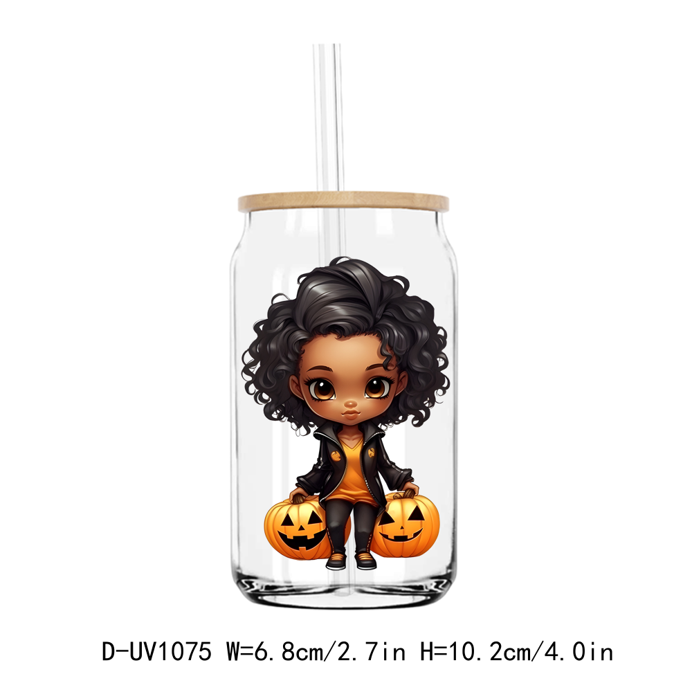 Halloween Afro Girl UV DTF Stickers Decals