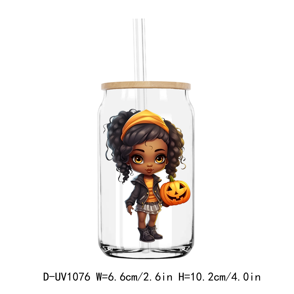 Halloween Afro Girl UV DTF Stickers Decals