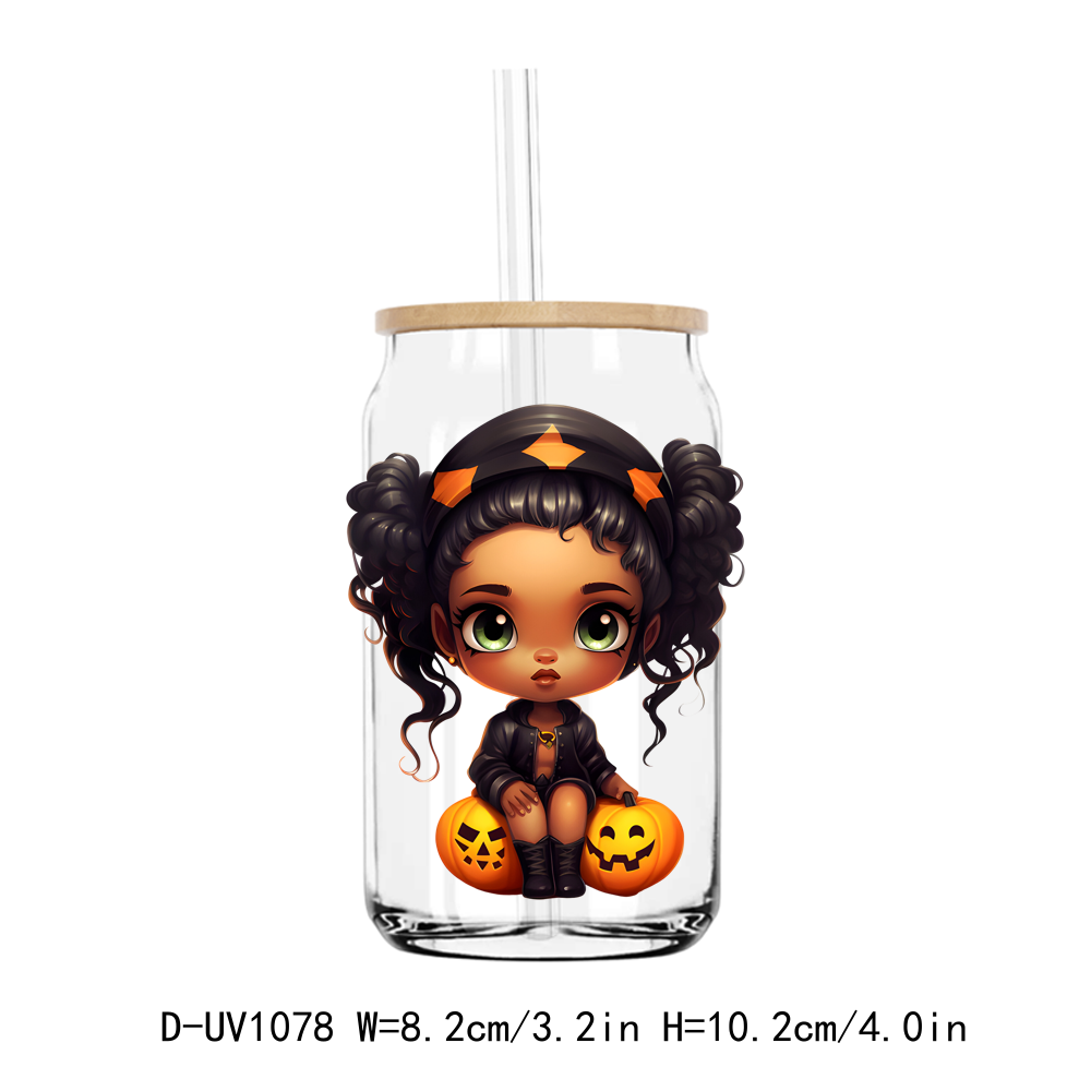 Halloween Afro Girl UV DTF Stickers Decals