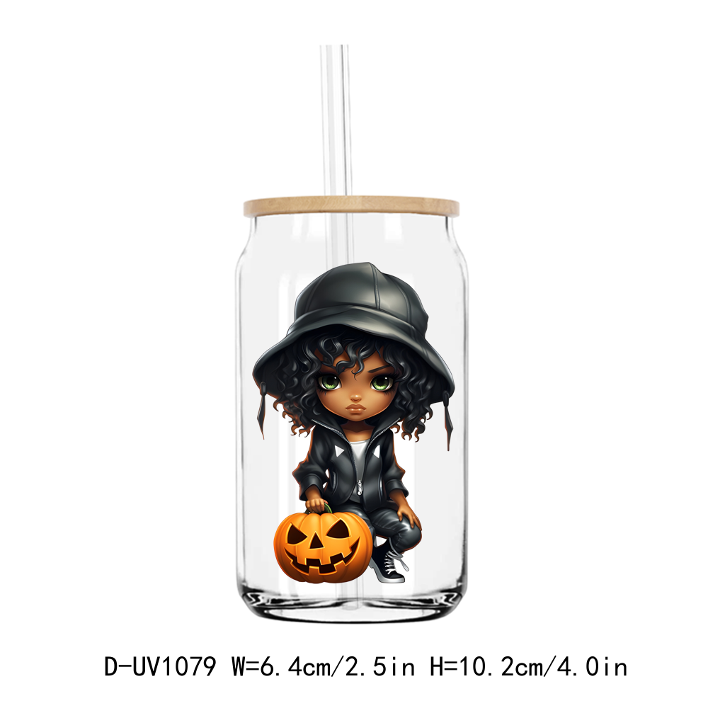 Halloween Afro Girl UV DTF Stickers Decals