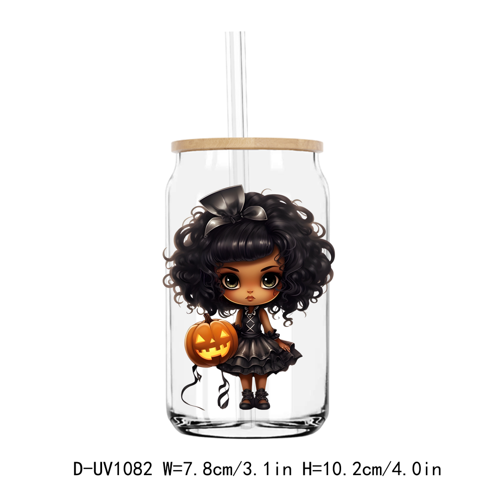 Halloween Afro Girl UV DTF Stickers Decals