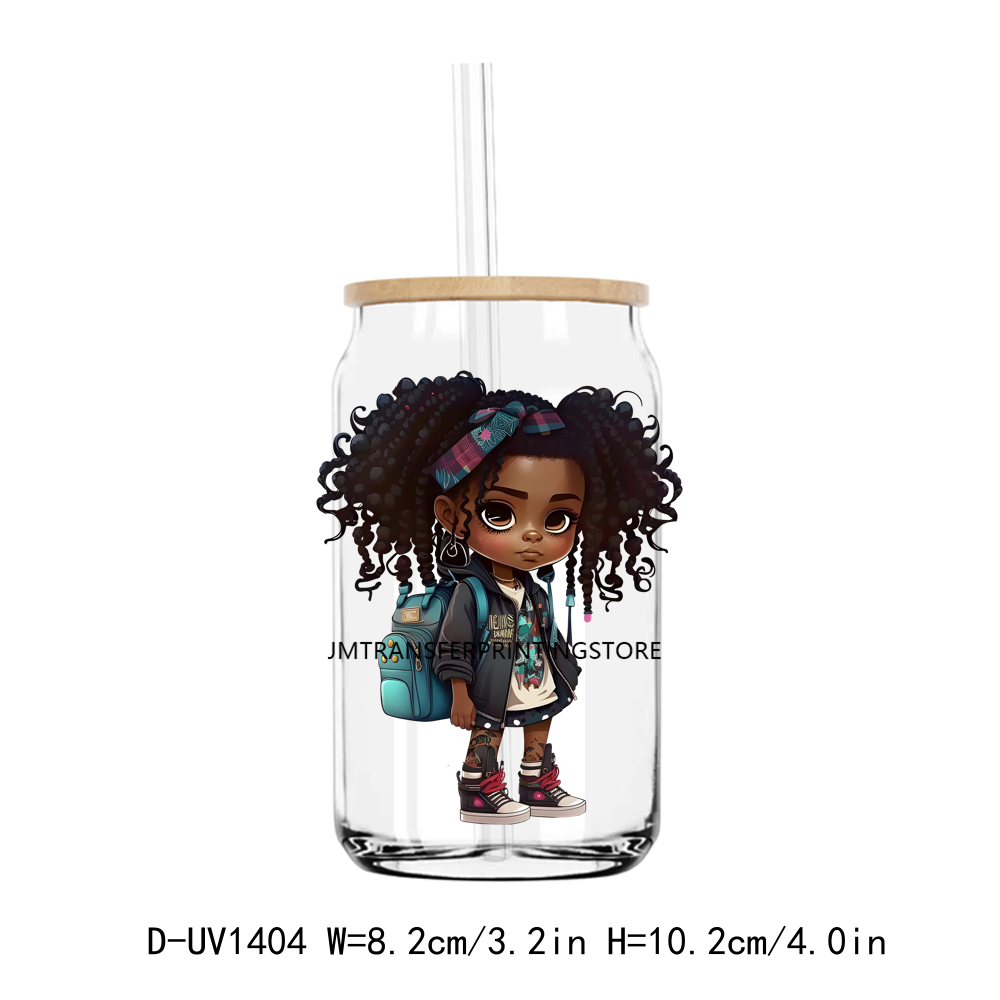 Afro School Girl UV DTF Sticker Decals