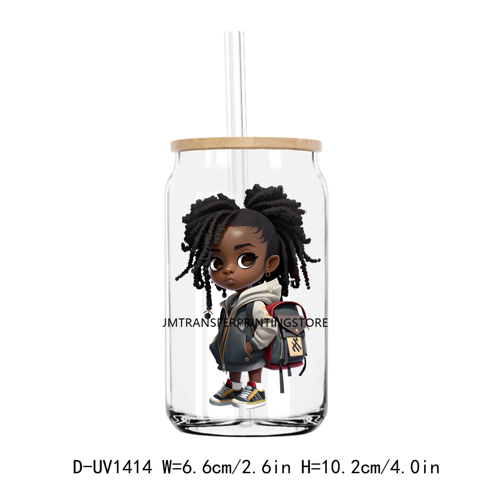 Afro School Girl UV DTF Sticker Decals