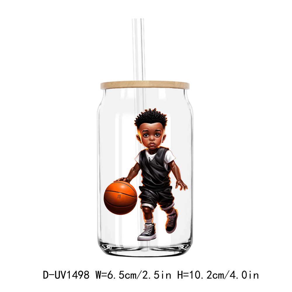 Basketball Black Boys Cool African American UV DTF Stickers Decals