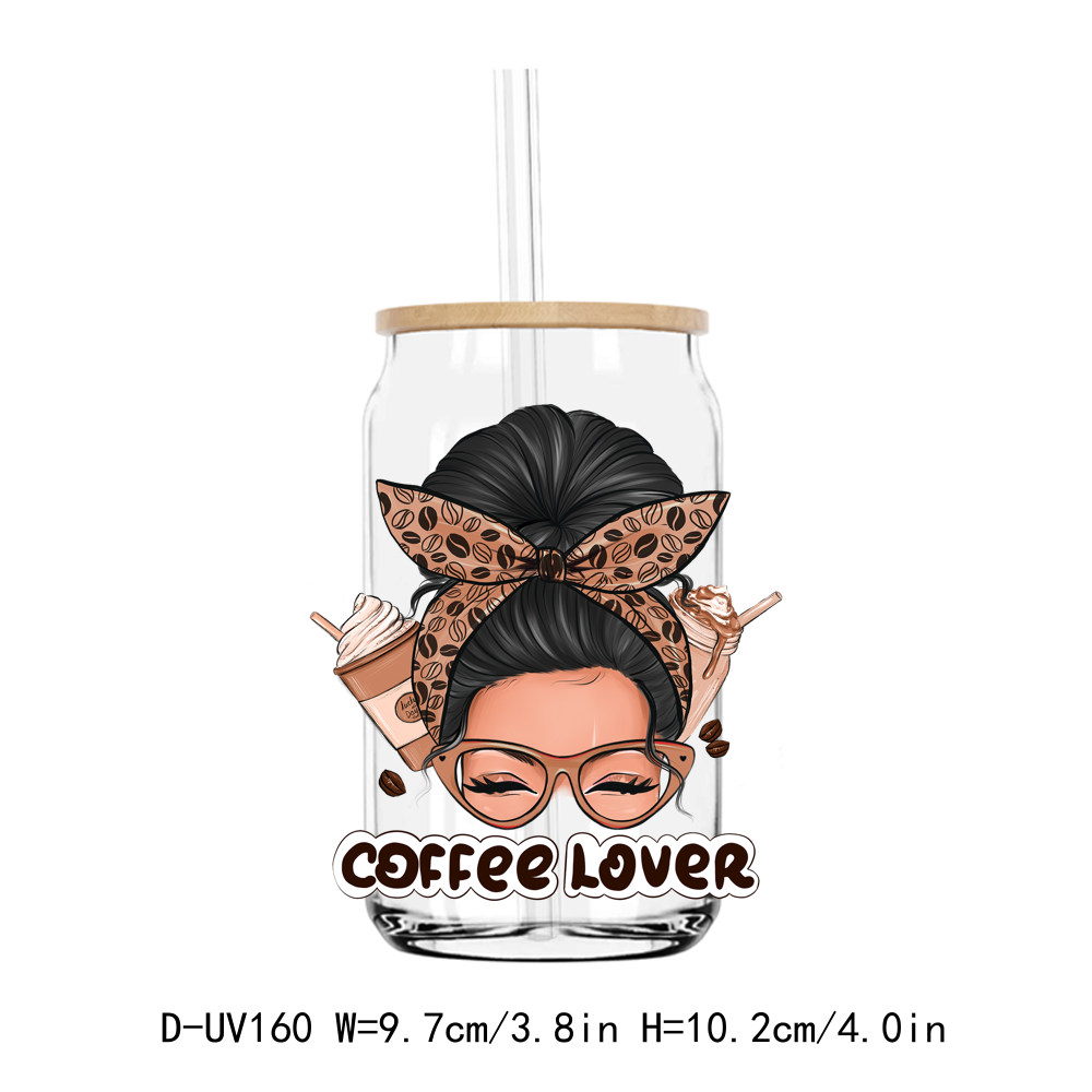 Girl Mom Coffee Lover UV DTF Sticker Decals