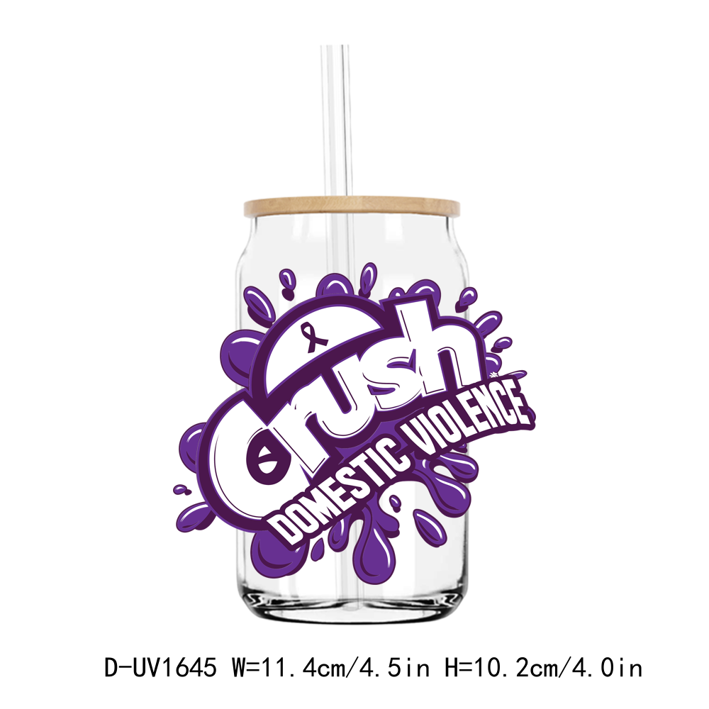 Crush Cancer Ribbon Awareness UV DTF Stickers Decals