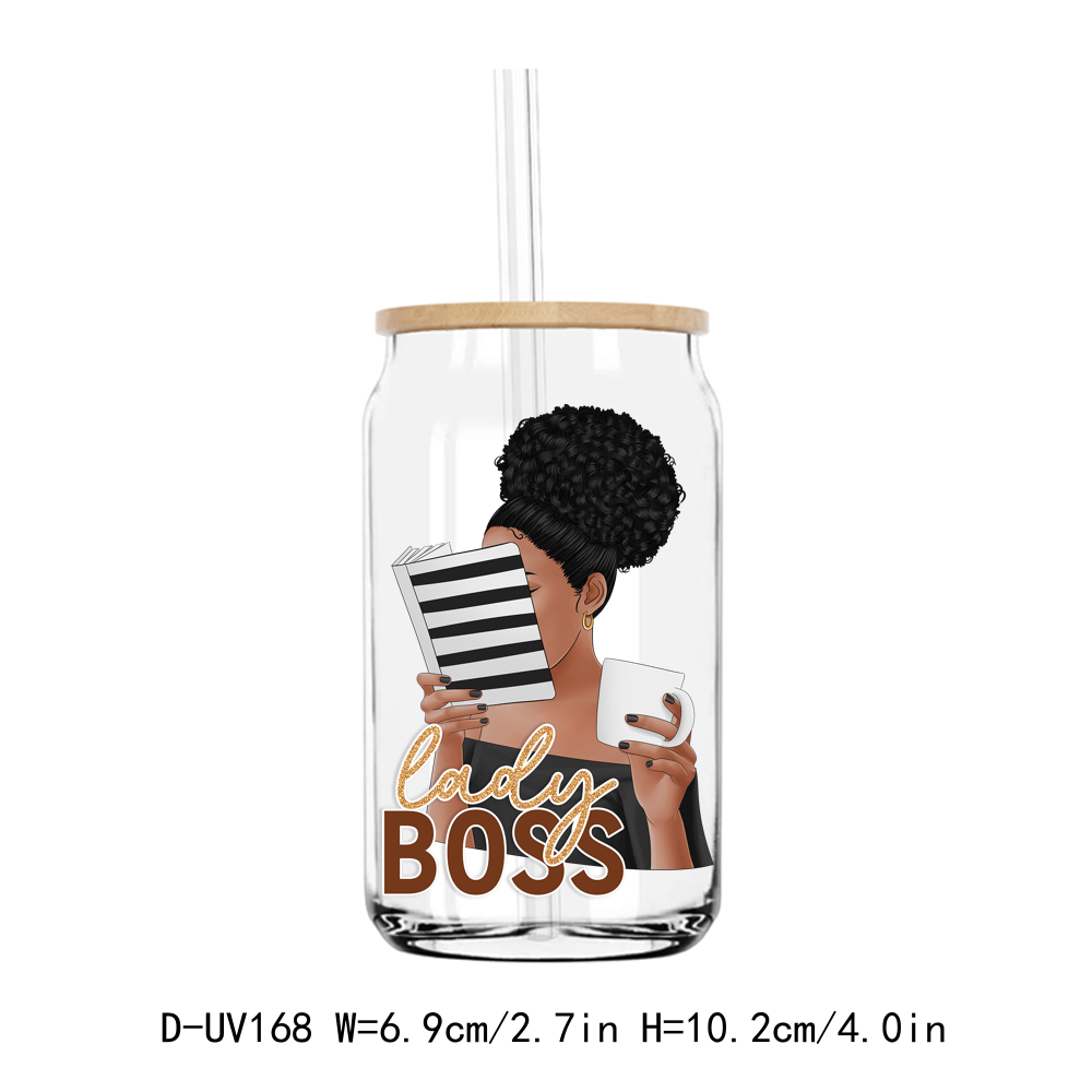 Hustle Afro Girl UV DTF Sticker Decals