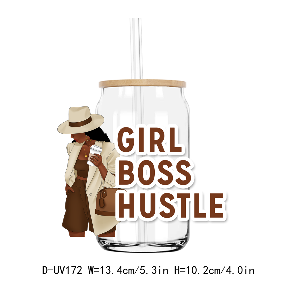 Hustle Afro Girl UV DTF Sticker Decals