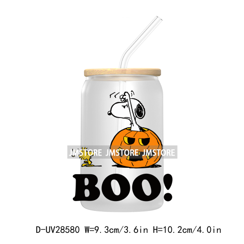 Cute Halloween Cartoon Dog UV DTF Transfer Stickers Decals For Libbey Cold Cups Mugs Tumbler Waterproof Craft Pumpkin Season Boo