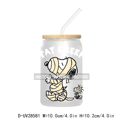 Cute Halloween Cartoon Dog UV DTF Transfer Stickers Decals For Libbey Cold Cups Mugs Tumbler Waterproof Craft Pumpkin Season Boo