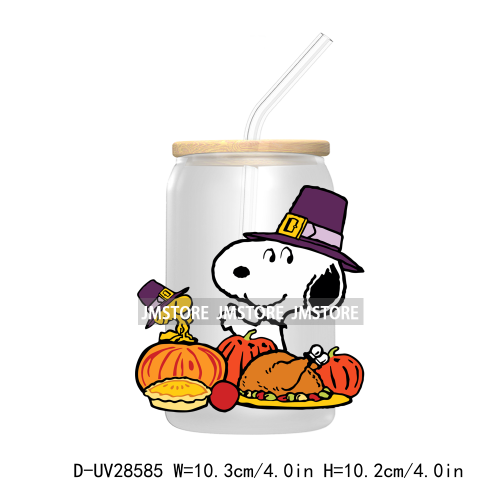 Cute Halloween Cartoon Dog UV DTF Transfer Stickers Decals For Libbey Cold Cups Mugs Tumbler Waterproof Craft Pumpkin Season Boo