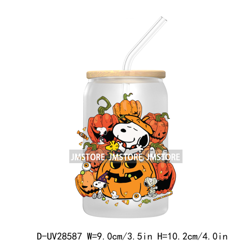 Cute Halloween Cartoon Dog UV DTF Transfer Stickers Decals For Libbey Cold Cups Mugs Tumbler Waterproof Craft Pumpkin Season Boo