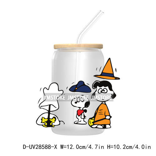 Cute Halloween Cartoon Dog UV DTF Transfer Stickers Decals For Libbey Cold Cups Mugs Tumbler Waterproof Craft Pumpkin Season Boo