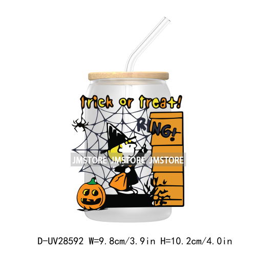 Cute Halloween Cartoon Dog UV DTF Transfer Stickers Decals For Libbey Cold Cups Mugs Tumbler Waterproof Craft Pumpkin Season Boo