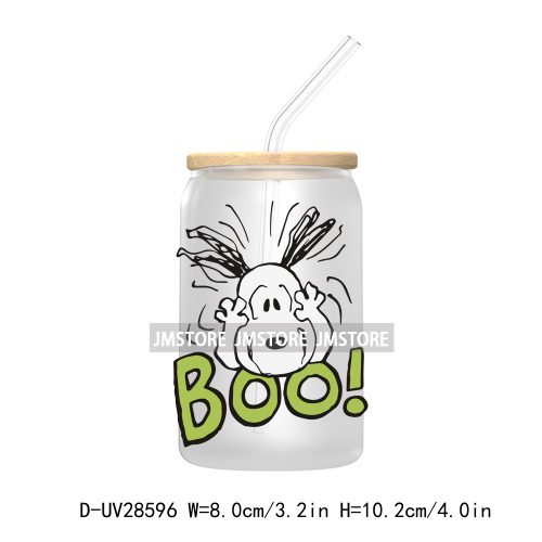 Cute Halloween Cartoon Dog UV DTF Transfer Stickers Decals For Libbey Cold Cups Mugs Tumbler Waterproof Craft Pumpkin Season Boo