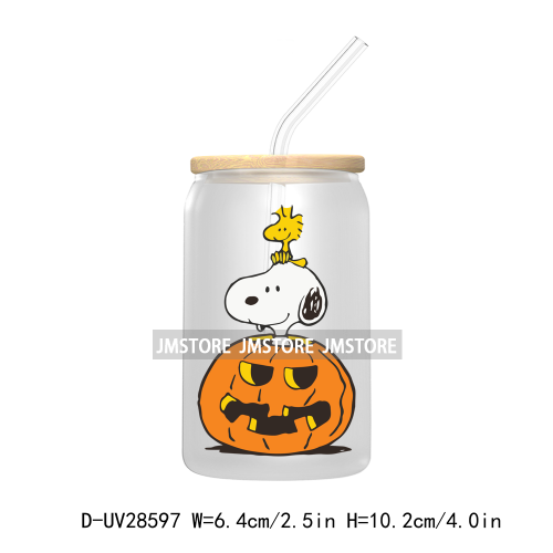 Cute Halloween Cartoon Dog UV DTF Transfer Stickers Decals For Libbey Cold Cups Mugs Tumbler Waterproof Craft Pumpkin Season Boo